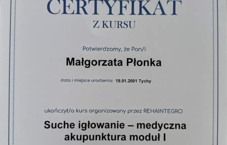 Suche igłowanie moduł 1