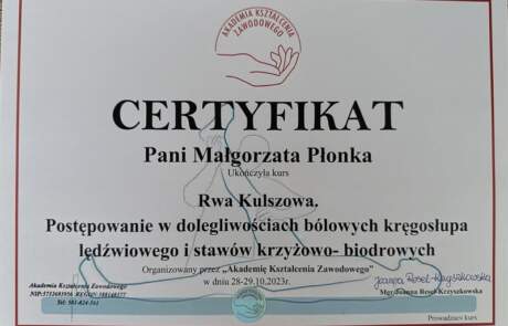 Terapia rwy kulszowej.