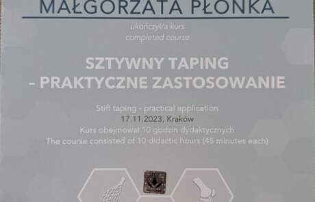 Sztywny taping.